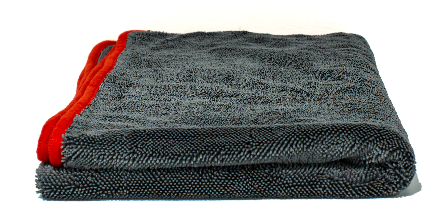 Red Trim Twisted Loop MF Drying Towel